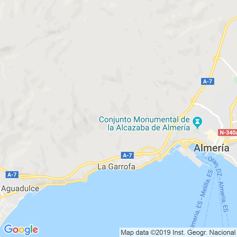 Código Postal calle Bajamar, playa en Almería