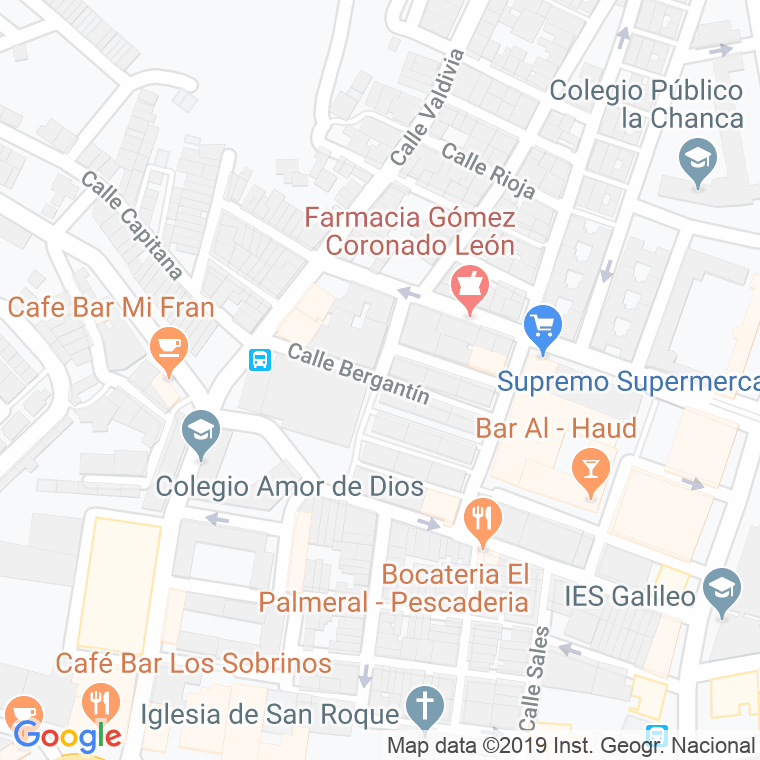 Código Postal calle Bergantin en Almería