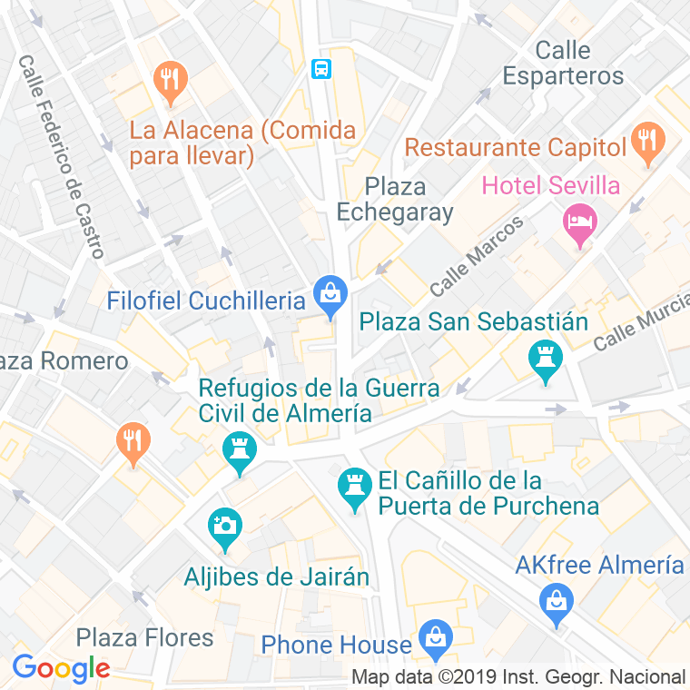 Código Postal calle Calderon, plaza en Almería