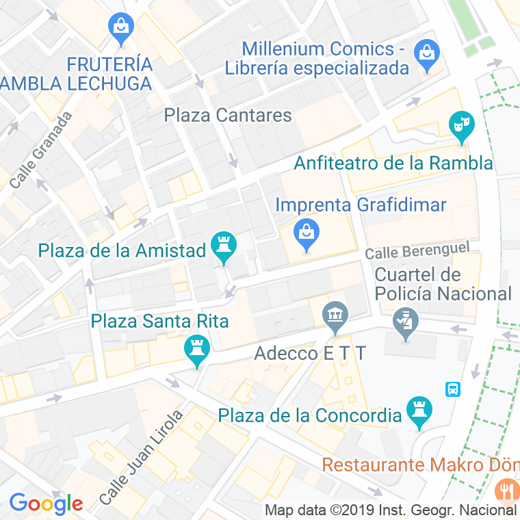 Código Postal calle Carreros, plaza en Almería