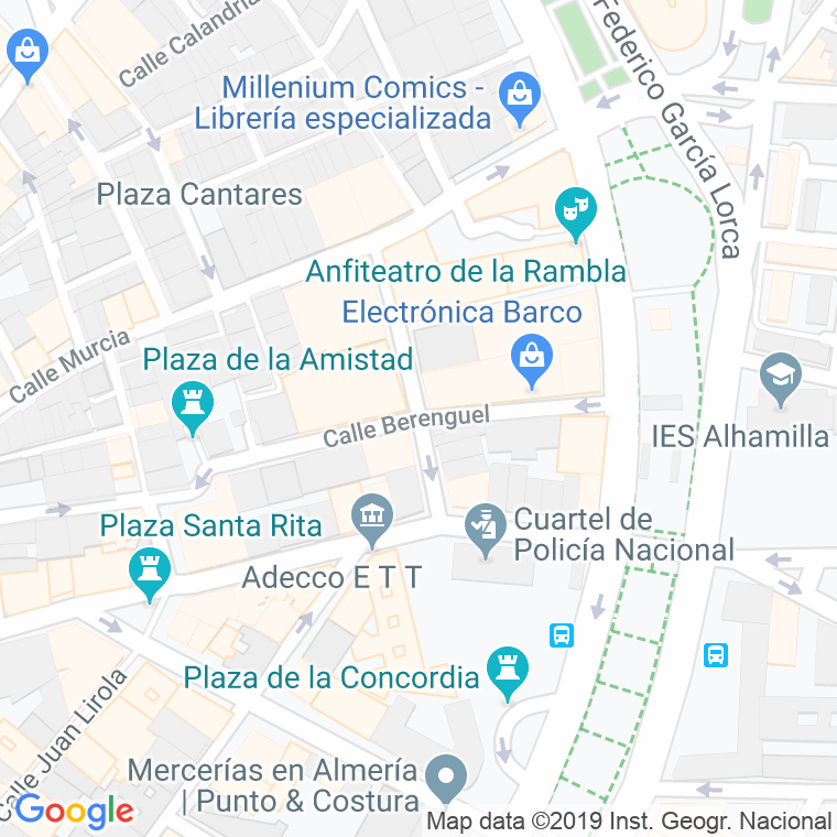 Código Postal calle Joaquin Peralta en Almería