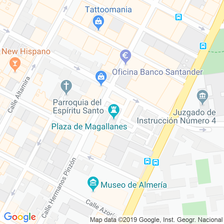 Código Postal calle Almirante Cervera en Almería