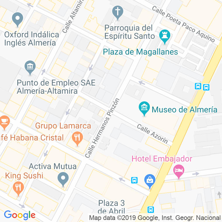 Código Postal calle Azorin en Almería