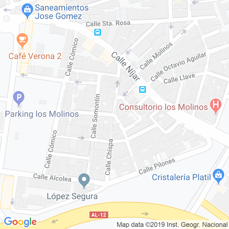 Código Postal calle Escuela De Los Molinos en Almería