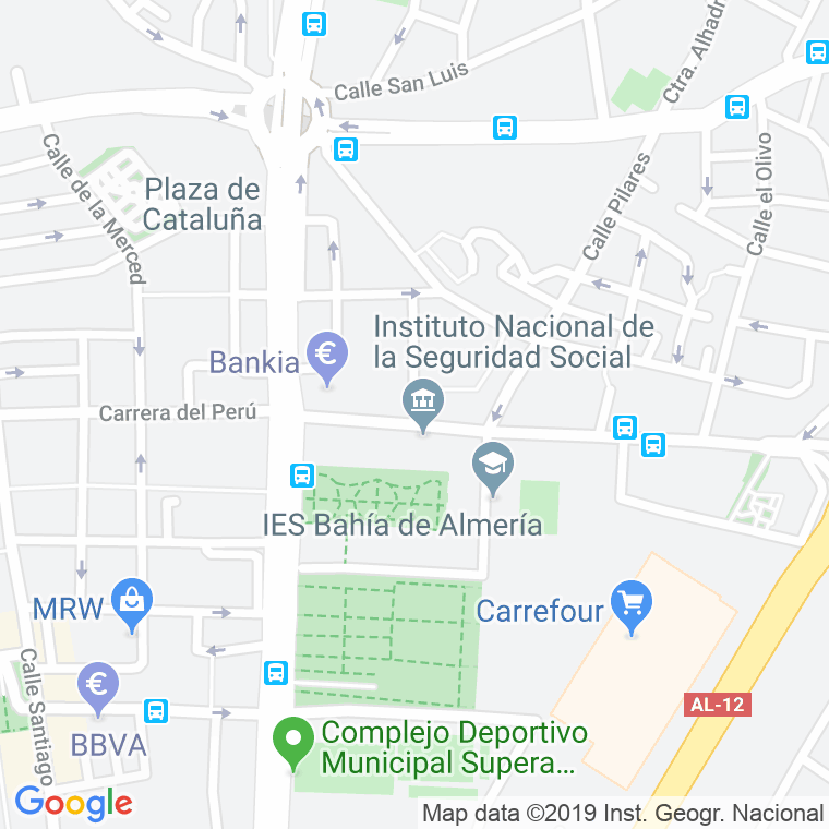 Código Postal calle Fray Bernardo Martinez Noval en Almería