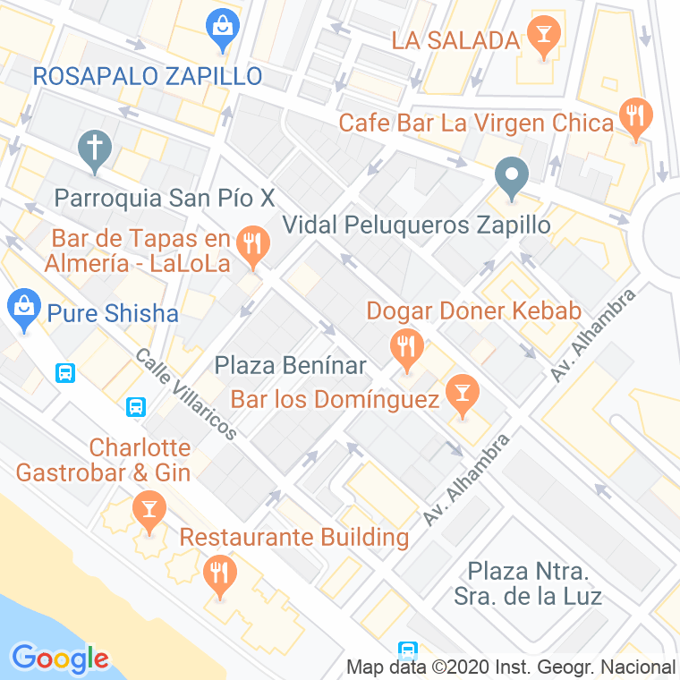Código Postal calle Beninar, plaza en Almería