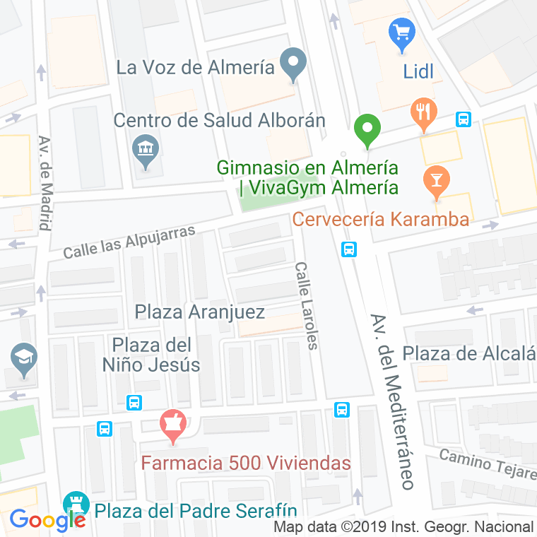 Código Postal calle Bentarique en Almería