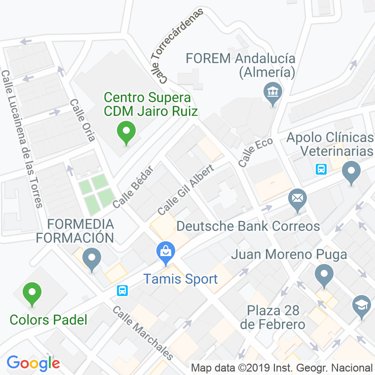 Código Postal calle Gil Albert en Almería
