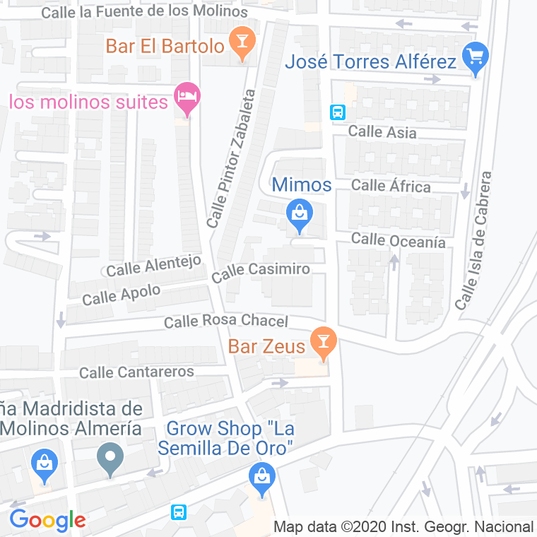 Código Postal calle Casimiro en Almería