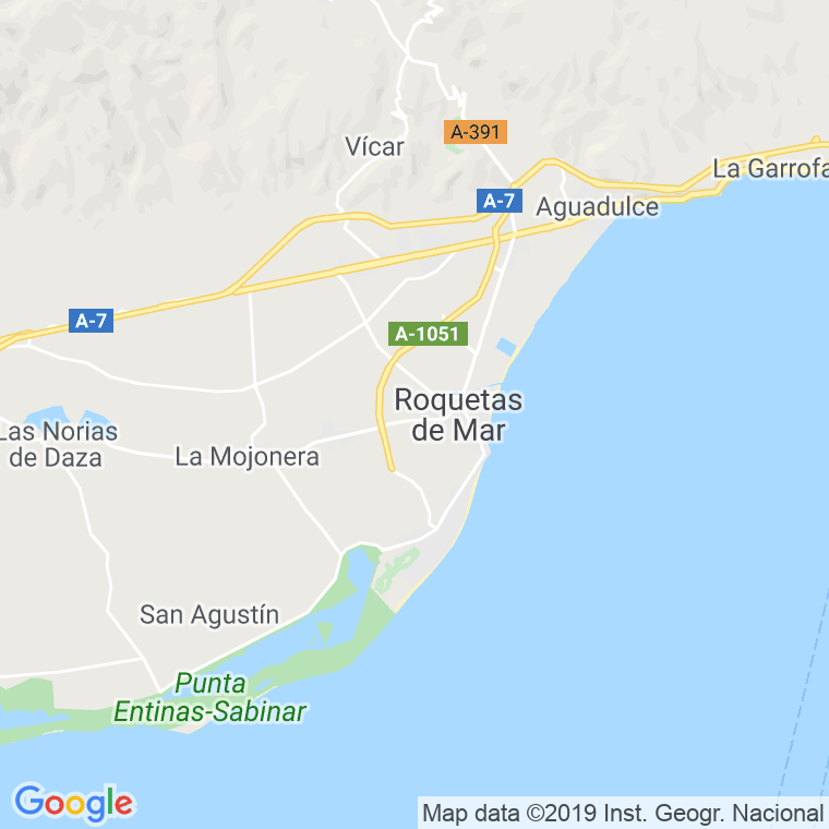 Código Postal de Roquetas De Mar en Almería