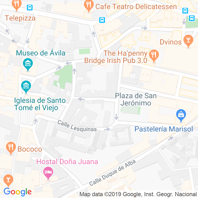 Código Postal calle Doña Guiomar De Ulloa en Ávila