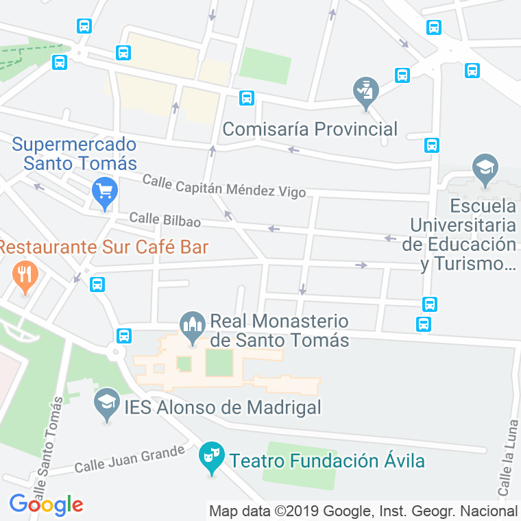 Código Postal calle Cardenal Cisneros en Ávila