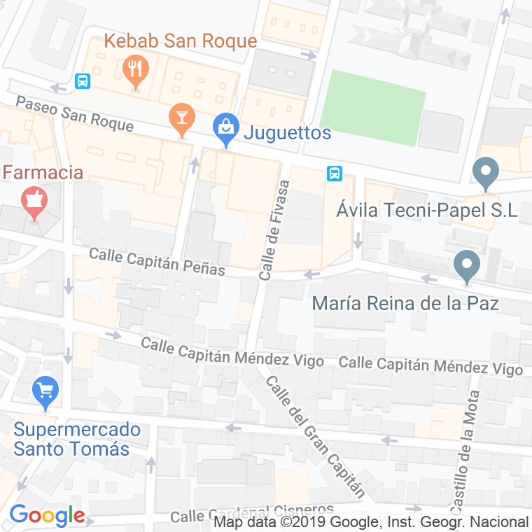 Código Postal calle Fivasa en Ávila