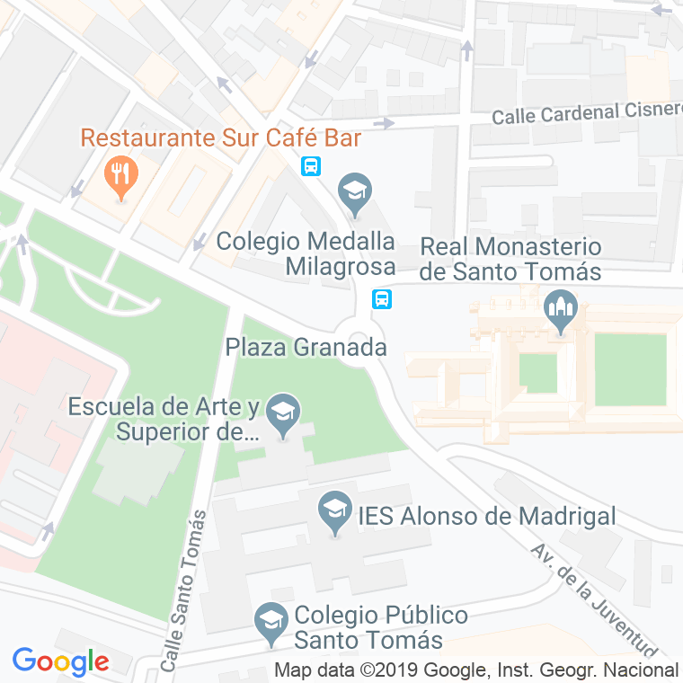 Código Postal calle Granada, plaza en Ávila