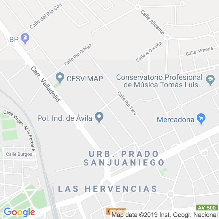 Código Postal calle Rio Duero en Ávila