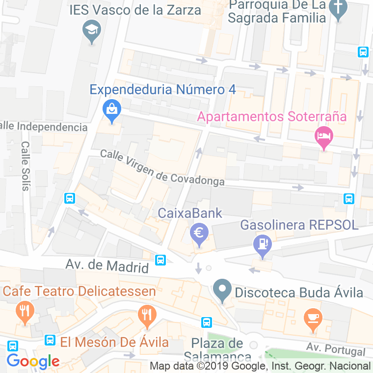 Código Postal calle Vasco De Quiroga en Ávila