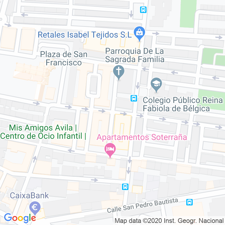 Código Postal calle Virgen De La Caridad en Ávila