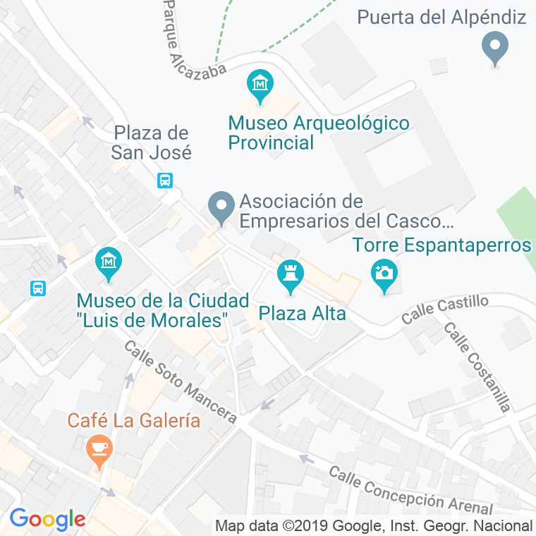 Código Postal calle Alta, plaza en Badajoz