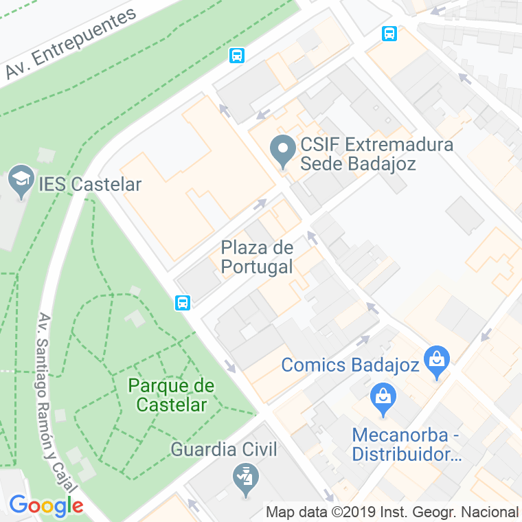 Código Postal calle Portugal, plaza en Badajoz