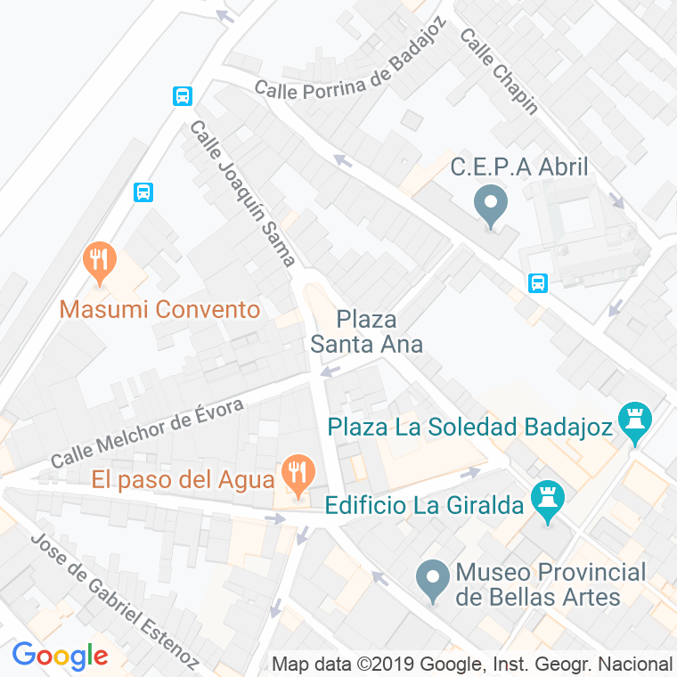 Código Postal calle Santa Ana en Badajoz