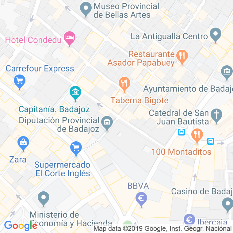Código Postal calle Dragones Hernan Cortes, plaza en Badajoz