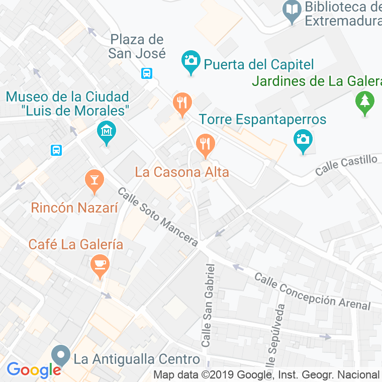 Código Postal calle Moreno Zancudo en Badajoz
