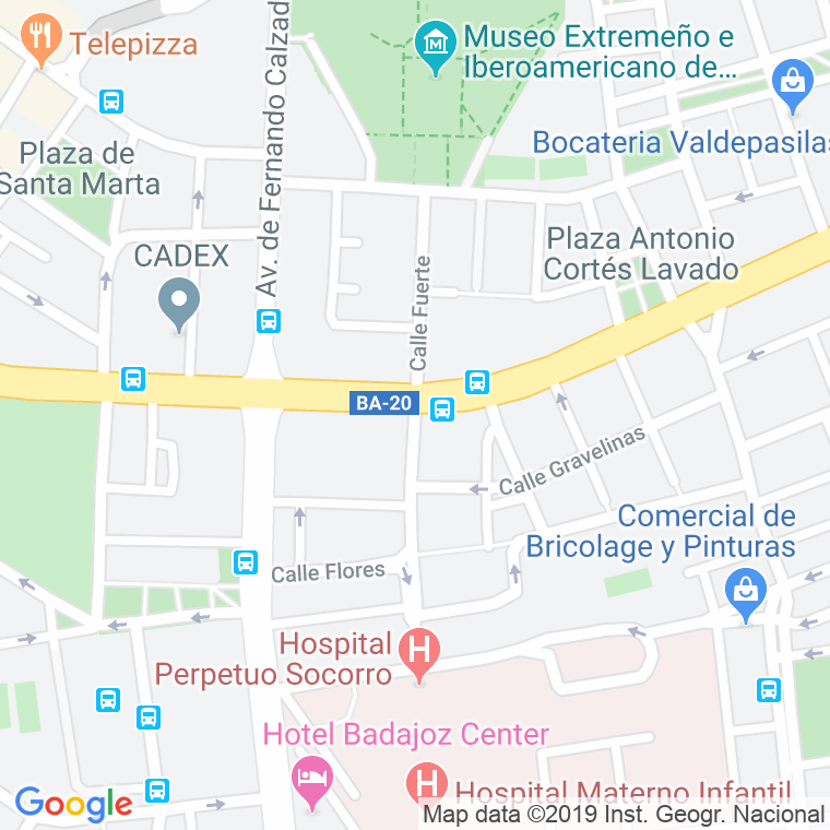 Código Postal calle Fuerte   (Impares Del 1 Al 15)  (Pares Del 2 Al 16) en Badajoz