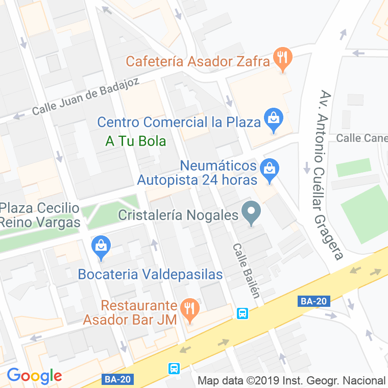 Código Postal calle Marin De Rodezno en Badajoz