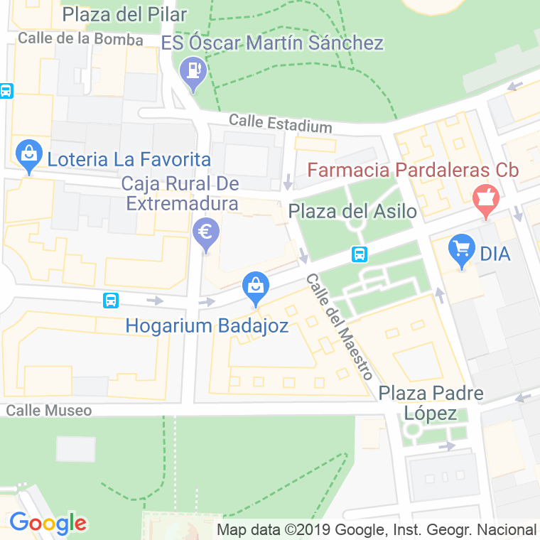 Código Postal calle Pardaleras, 1 Y 2, grupos en Badajoz
