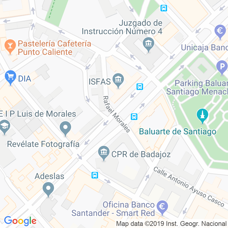 Código Postal calle Rafael Morales en Badajoz