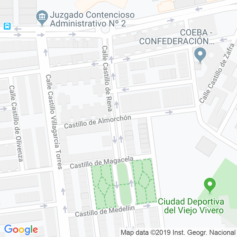 Código Postal calle Castillo De Almorchon en Badajoz