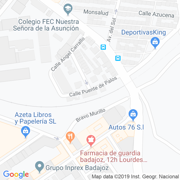 Código Postal calle Puente De Palos en Badajoz