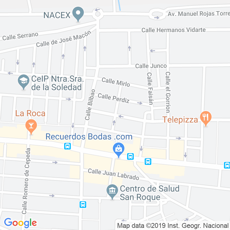 Código Postal calle Ciruelo, El en Badajoz