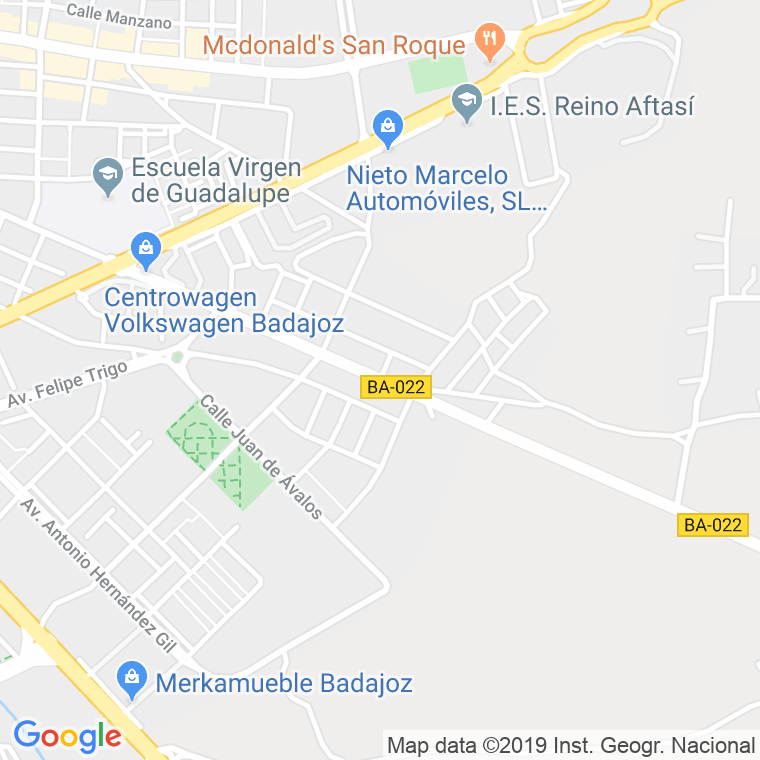 Código Postal calle Corte De Peleas, Izquierda, travesia en Badajoz