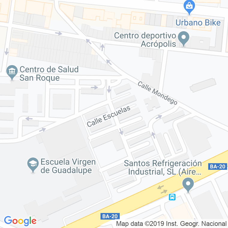 Código Postal calle Escuelas   (Impares Del 1 Al Final)  (Pares Del 2 Al Final) en Badajoz