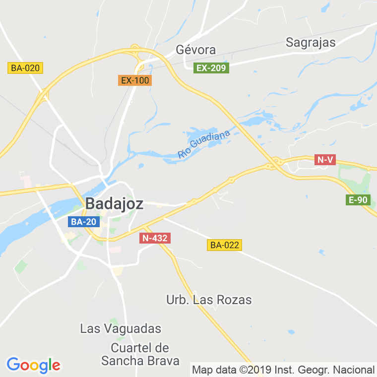 Código Postal calle Extremadura en Badajoz
