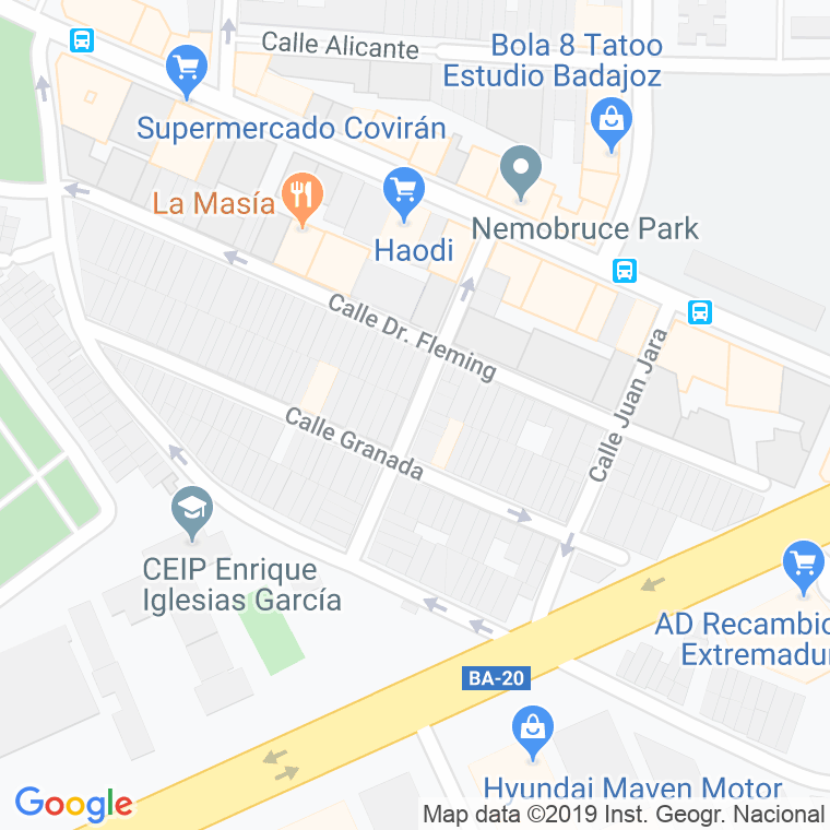 Código Postal calle Cordoba en Badajoz