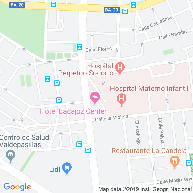 Código Postal calle Buganvilla, La en Badajoz