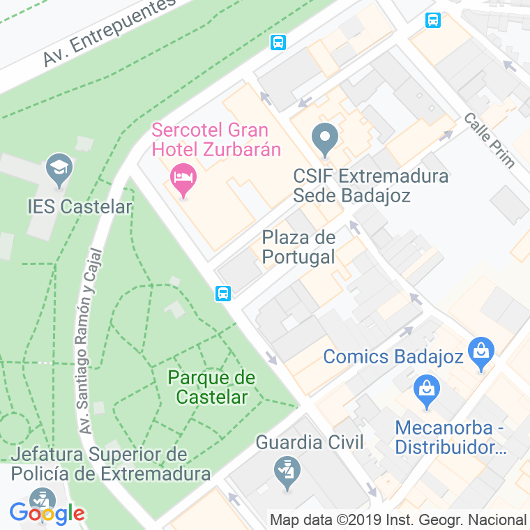 Código Postal calle Galicia, De, plaza en Badajoz