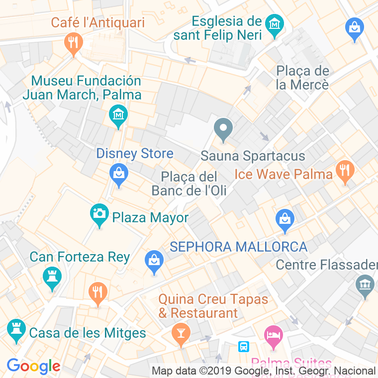 Código Postal calle Banc De L'oli, plaça en Palma de Mallorca