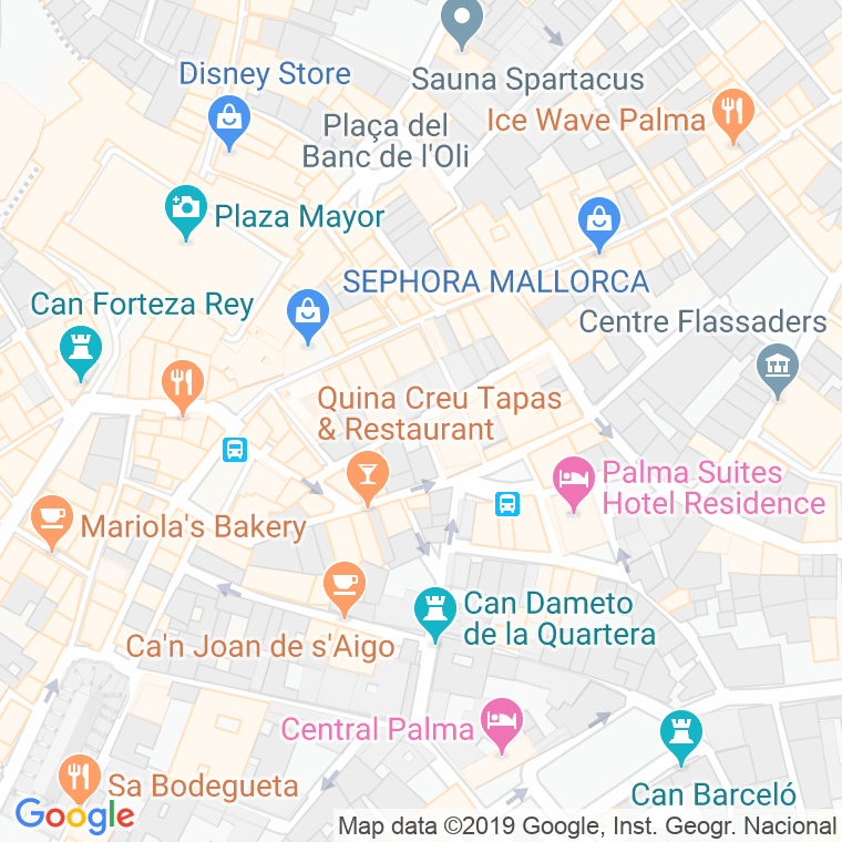Código Postal calle Hostals en Palma de Mallorca