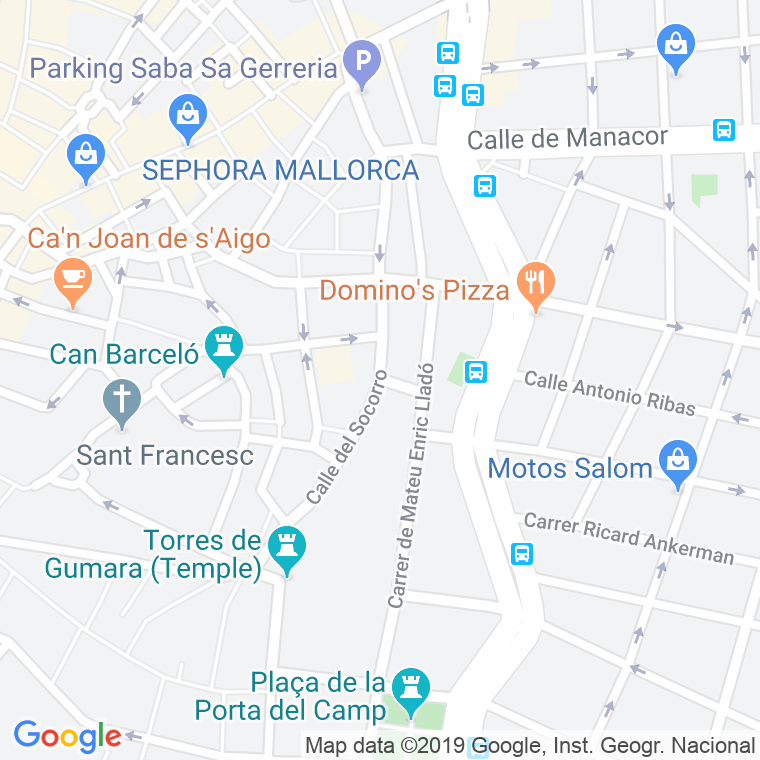 Código Postal calle Socors en Palma de Mallorca