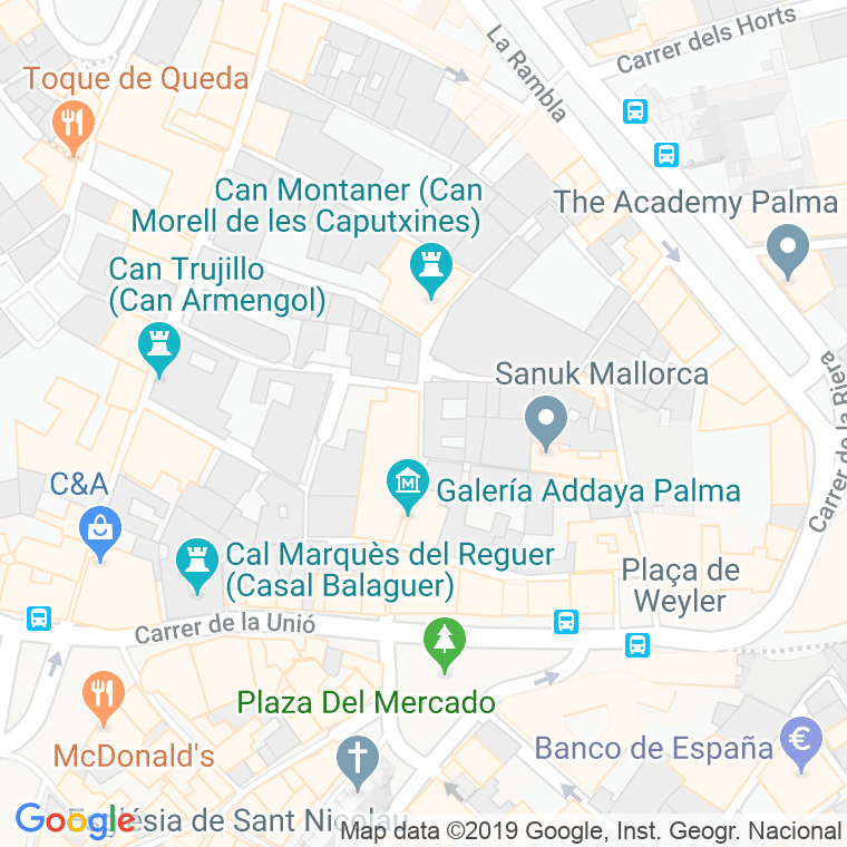 Código Postal calle Caputxines en Palma de Mallorca