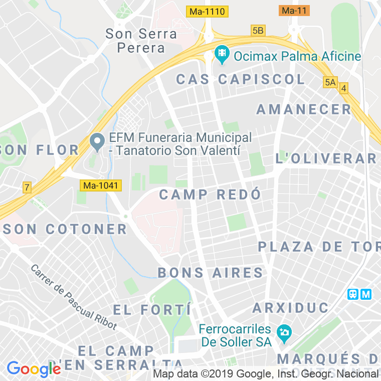 Código Postal calle General Riera   (Impares Del 1 Al 19)  (Pares Del 2 Al 44) en Palma de Mallorca