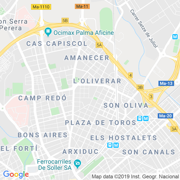 Código Postal calle "L" (Provisional) en Palma de Mallorca