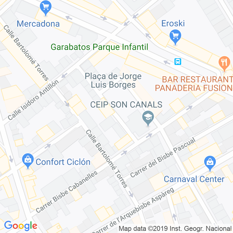 Código Postal calle Jorge Luis Borges, plaça en Palma de Mallorca