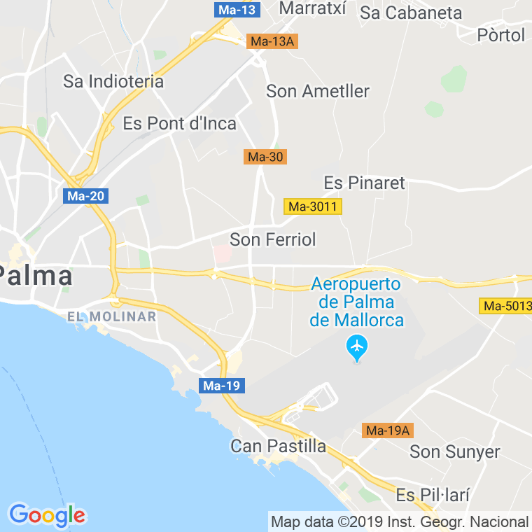 Código Postal calle Manacor   (Impares Del 47 Al 79) en Palma de Mallorca