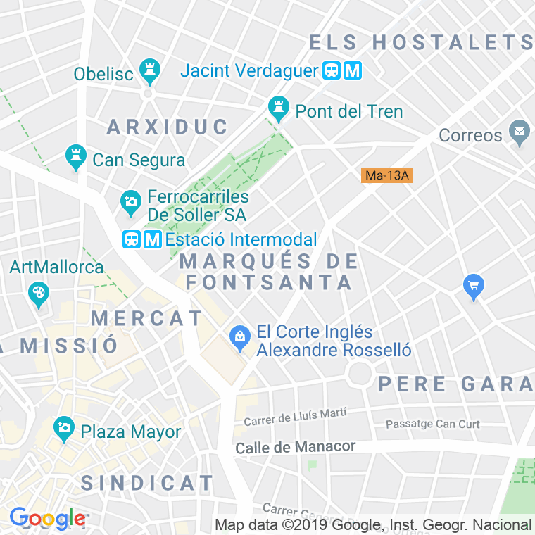 Código Postal calle Marques De La Fontsanta en Palma de Mallorca