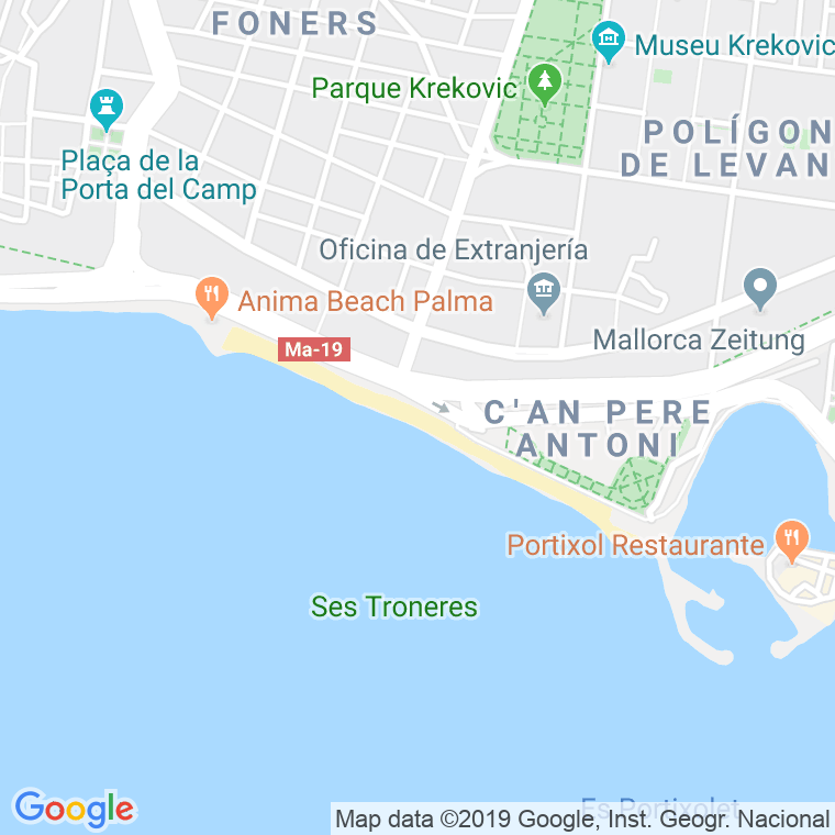 Código Postal calle Can Pere Antoni en Palma de Mallorca