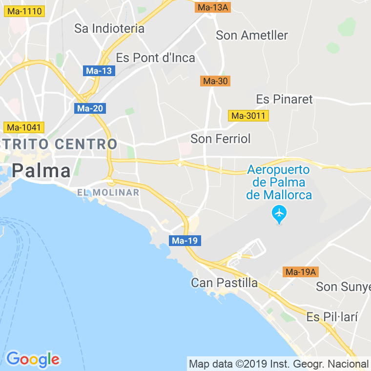 Código Postal calle Cuevas Del Marine en Palma de Mallorca